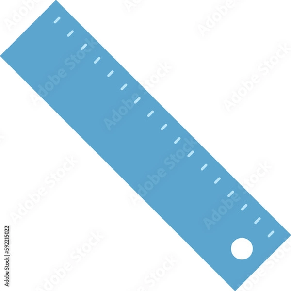 Obraz 定規・物差しのシンプルでかわいい青いイラスト