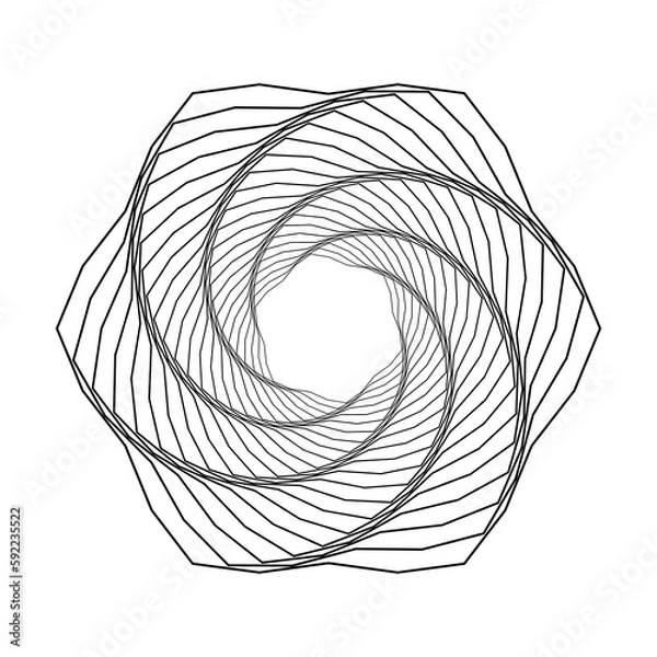 Fototapeta geometric shape with lines on white background