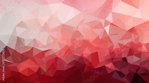 Fototapeta Abstract red poly triangle design, digital backgorund, vector communication concept