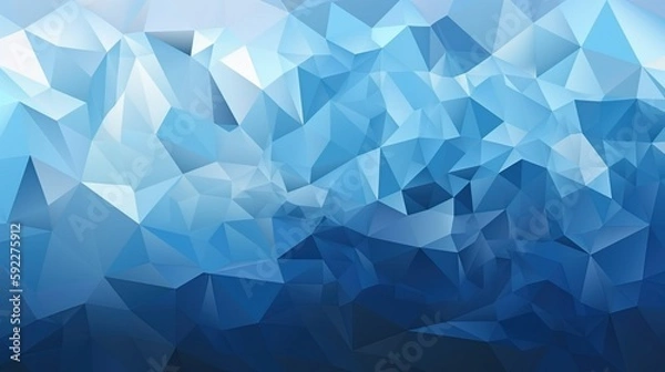 Fototapeta Abstract blue poly triangle design, digital backgorund, vector communication concept