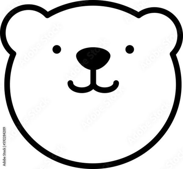 Obraz Cute Bear Outline icon