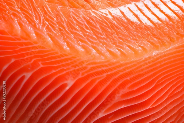 Fototapeta Salmon close up, texture, background. Generative AI