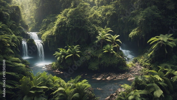 Fototapeta Rain Forest - Generative AI