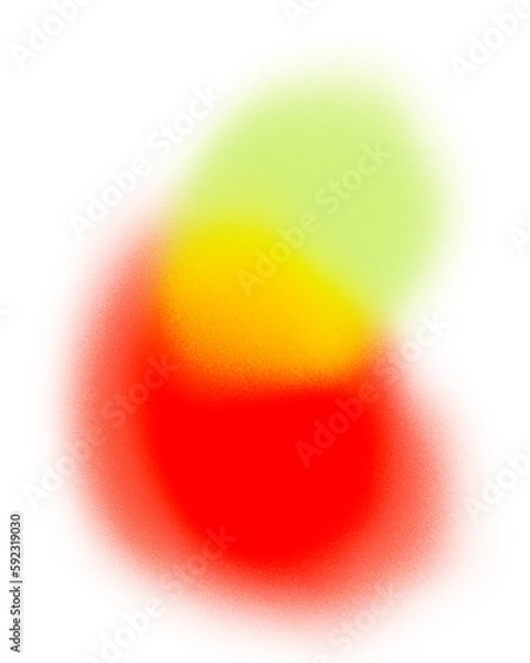 Obraz Abstract gradient background with grain texture. Red, lime and orange isolated modern shape.