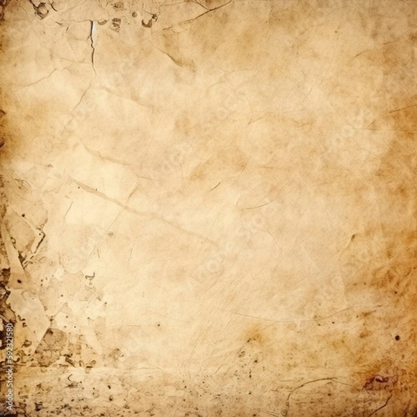 Obraz Brown, orange colored aged abstract paper background, AI generative grunge texture