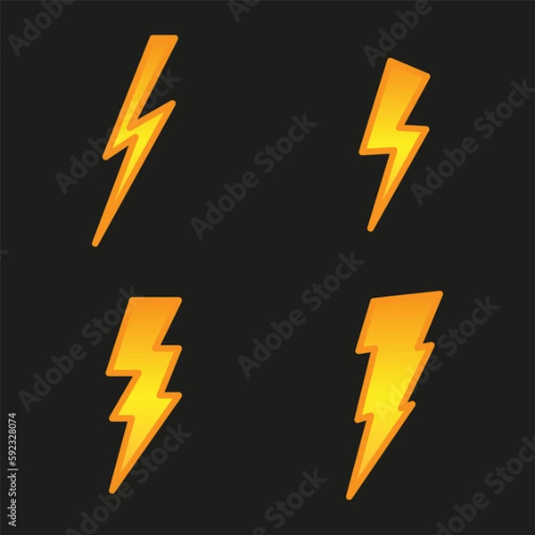 Fototapeta Lightning icon set. Vector
