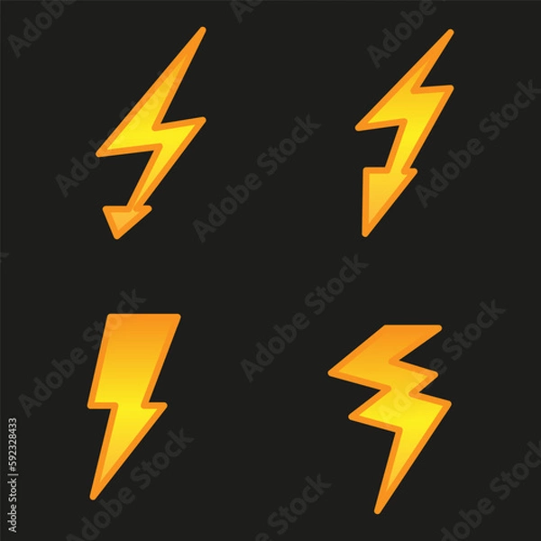 Fototapeta Lightning icon set. Vector