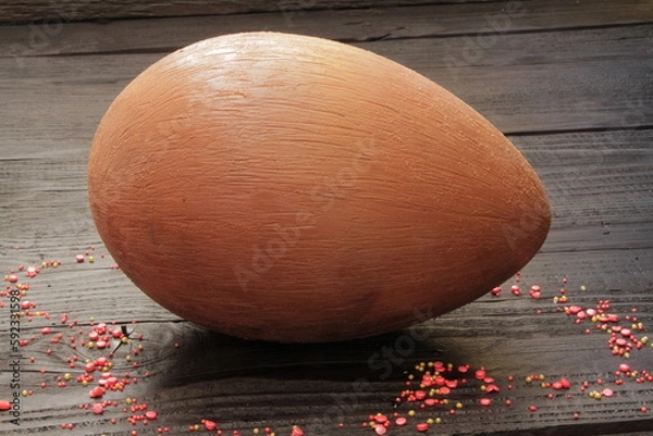 Fototapeta easter eggs on wooden table