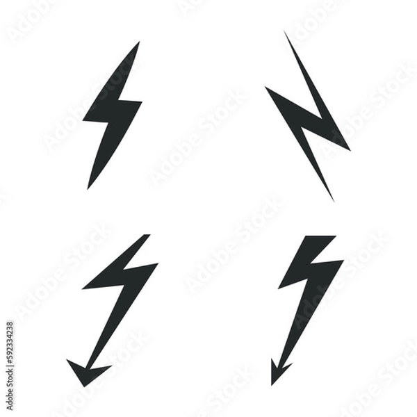 Fototapeta Lightning icon set on white background. vector illustration EPS