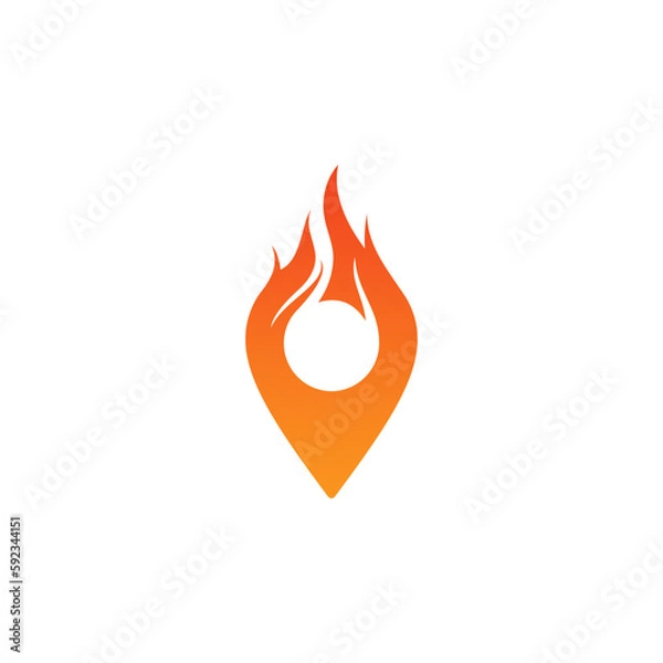Obraz Fire icon map logo vector design template