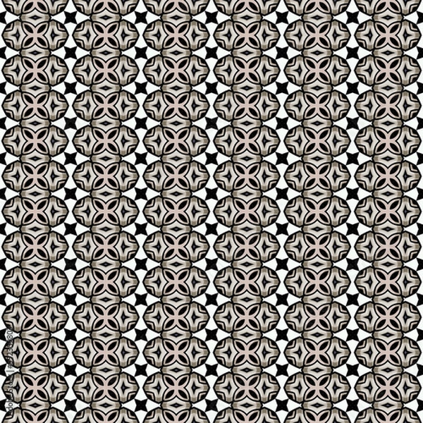 Fototapeta Seamless Banner Symmetry Frame Classic Shape Print Template Modern Fashion Beautiful Luxury Decorative Geometric Retro Art Vintage Black Texture Design Wallpaper Textile Fabric Background Pattern.