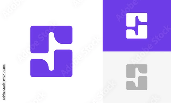 Fototapeta S letter logo initial design vector