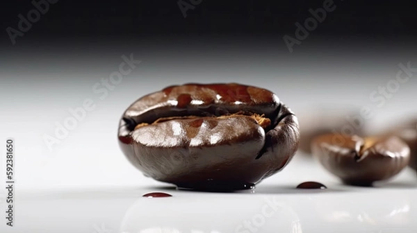 Fototapeta A studio shot of coffee beans created with Generative AI