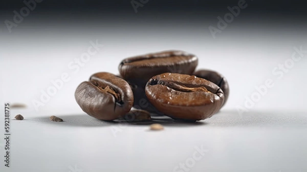 Fototapeta A studio shot of coffee beans created with Generative AI