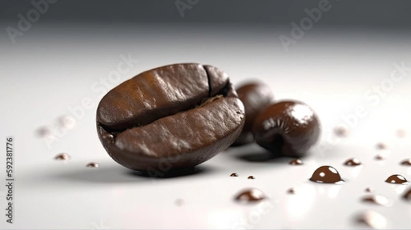 Fototapeta A studio shot of coffee beans created with Generative AI