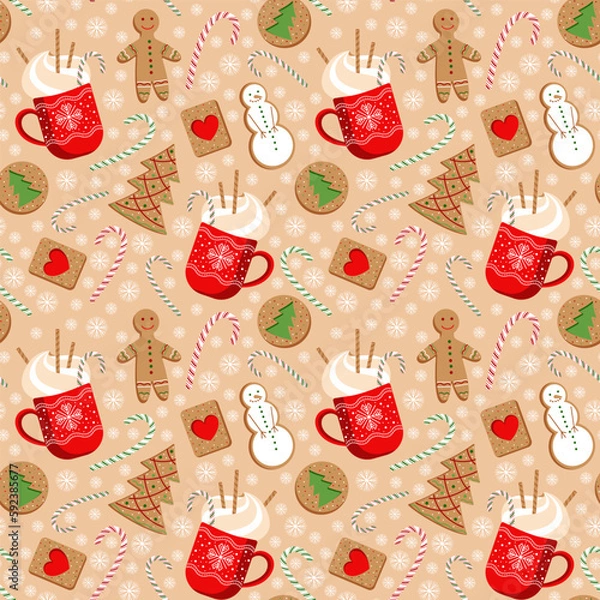 Obraz seamless pattern background christmas sweets
