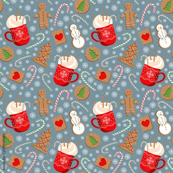 Obraz seamless pattern background christmas sweets