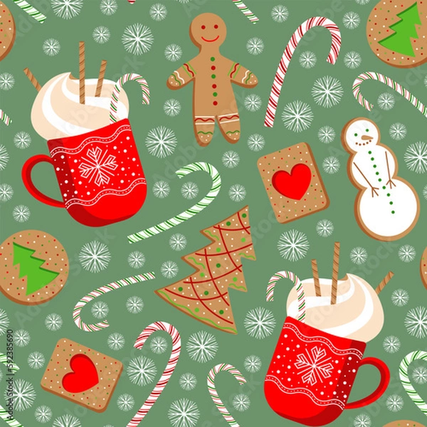 Obraz seamless pattern background christmas sweets