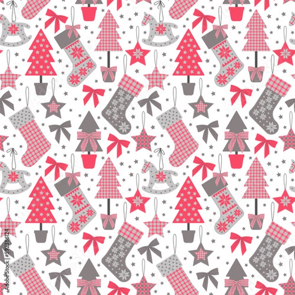 Obraz seamless pattern background christmas decor