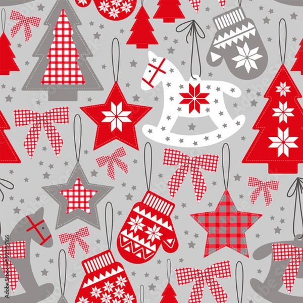Obraz seamless pattern background christmas decor