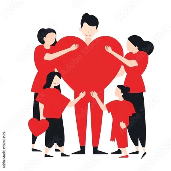 Fototapeta Share love with helpless people. Generative AI.