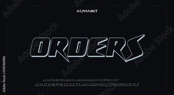 Fototapeta orders Abstract Fashion Best font alphabet. Minimal modern urban fonts for logo, brand, fashion, Heading etc. Typography typeface uppercase lowercase and number. vector illustration full Premium look