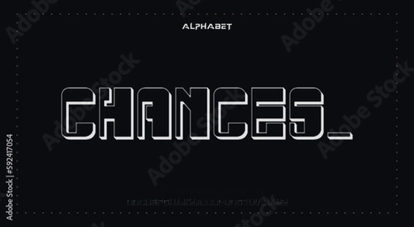 Fototapeta chances Abstract Fashion Best font alphabet. Minimal modern urban fonts for logo, brand, fashion, Heading etc. Typography typeface uppercase lowercase and number. vector illustration full Premium look