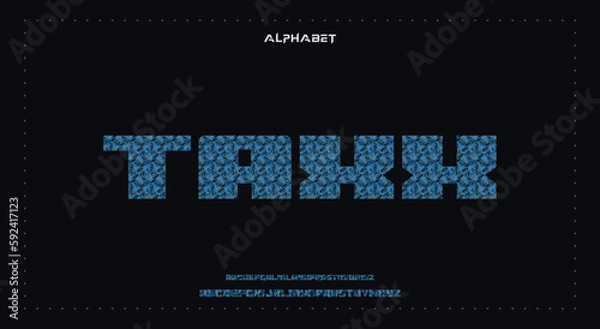 Fototapeta taxx Abstract Fashion Best font alphabet. Minimal modern urban fonts for logo, brand, fashion, Heading etc. Typography typeface uppercase lowercase and number. vector illustration full Premium look