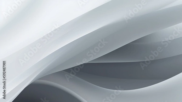 Fototapeta abstract background with smooth lines in gray colors, 3d illustration.Generative Ai