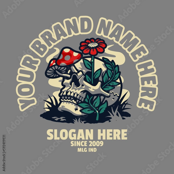 Obraz skull and nature