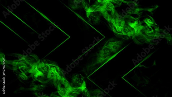 Fototapeta smoke green adn black background