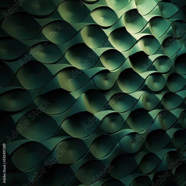 Fototapeta abstract green pattern with circles created with generative AI