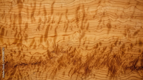 Obraz Exotic Curly Maple Texture Wooden Background - generative ai