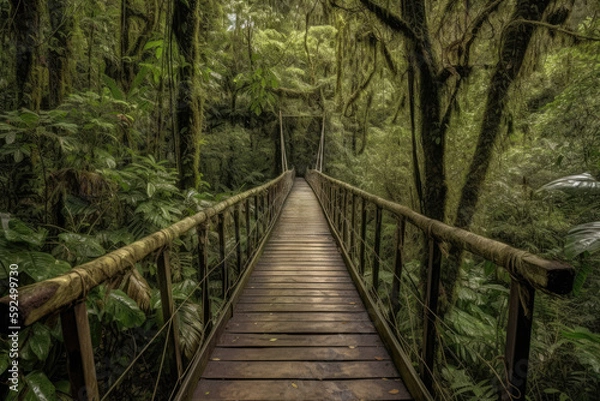 Obraz bridge in the forest created with Generative AI technology