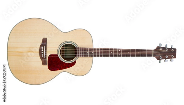 Obraz Acoustic guitar isolated on transparent background.