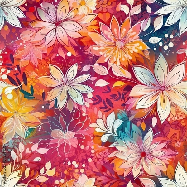 Obraz Subtle floral seamless pattern with a polished finish. generative ai.