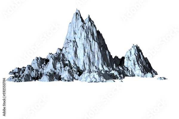 Obraz rock ice texture isolated white background 3d rendering