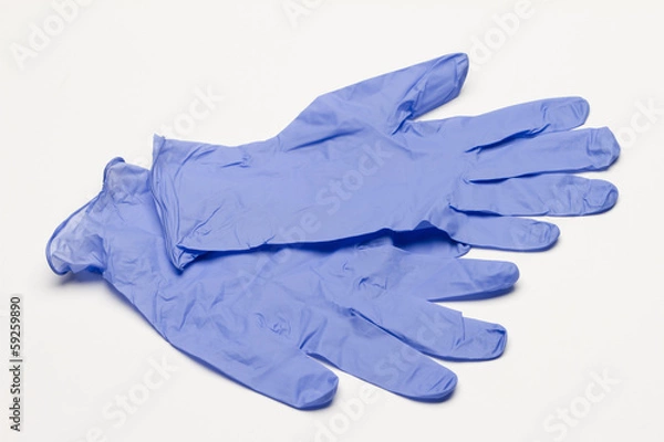 Obraz Blue latex gloves, horizontal