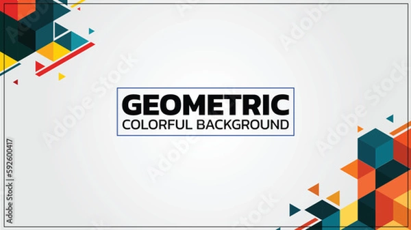 Obraz Abstract geometric background, Colorful lorem ipsum