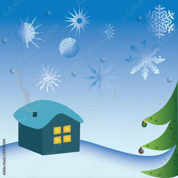 Obraz New Year background with Christmas tree