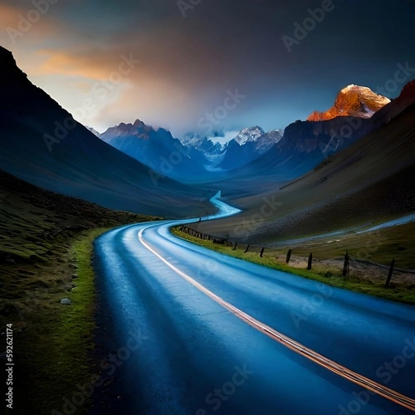 Fototapeta Light trails, generative ai