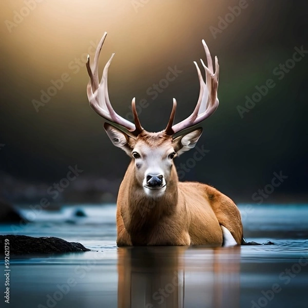 Fototapeta The deer, generative ai