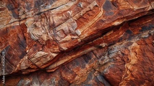 Obraz Red brown stone background. Rock surface. Mountain texture. Close-up. Bright rock background for your design