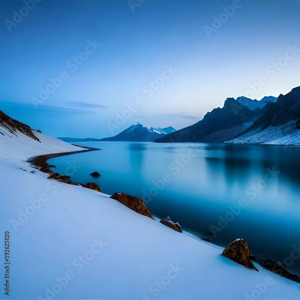 Fototapeta The fluffy snow, generative ai

