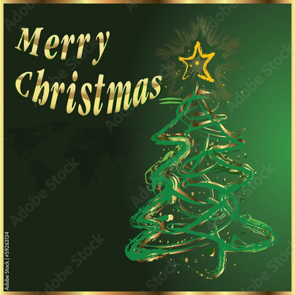 Obraz Merry Christmas and tree.