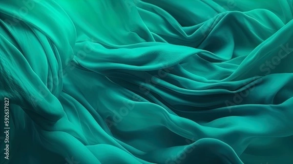 Obraz Green turquoise teal blue abstract texture background. Color gradient. Colorful matte background with space for design. Toned canvas fabric. Web banner. Wide. Long. Panoramic