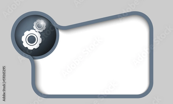 Obraz vector text box for any text with cogwheels
