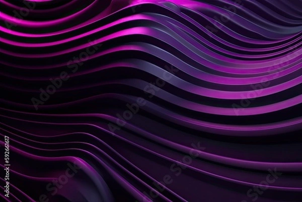 Fototapeta Abstract background. Abstract 3d dark purple background. Dark 3d wallpaper - Generative AI