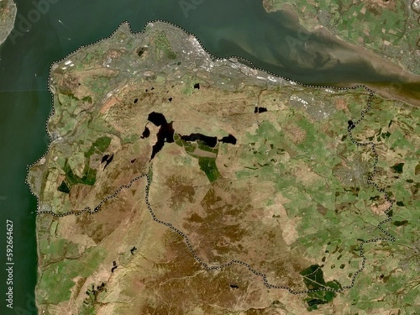 Obraz Inverclyde, Scotland - Great Britain. Low-res satellite. No legend