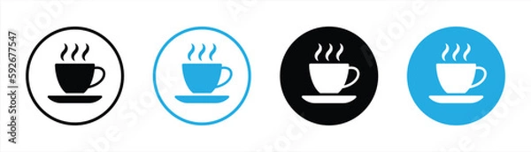 Fototapeta coffee cup icon set. flat style coffee cup icon symbol sign collections, vector illustration